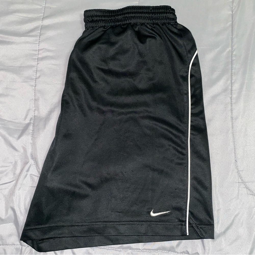 Nike Black Athletic Shorts with White Piping